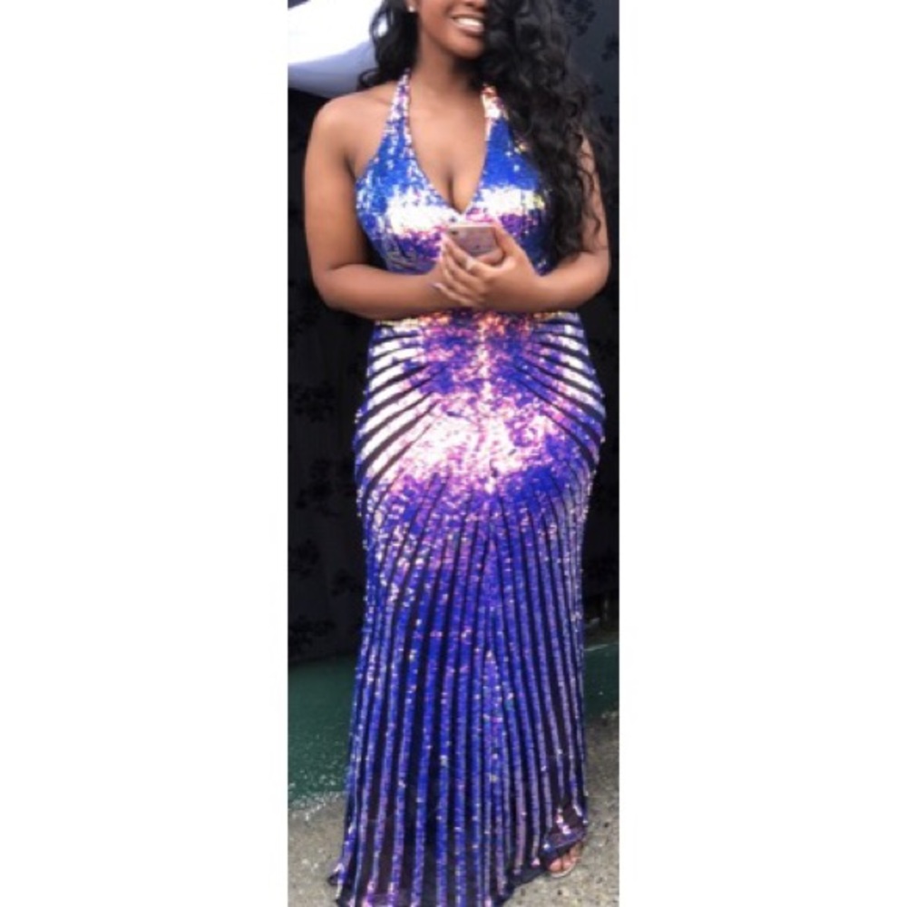 Multi sequined dress